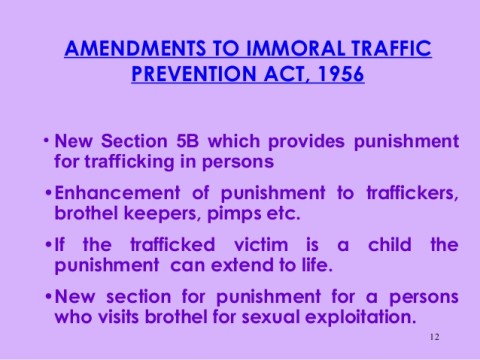 HC take regular Report against Immoral Trafficking